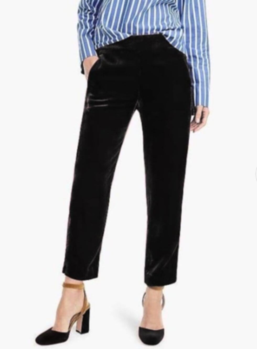 J. Crew Easy Pull On Black Velvet Pants Size 4